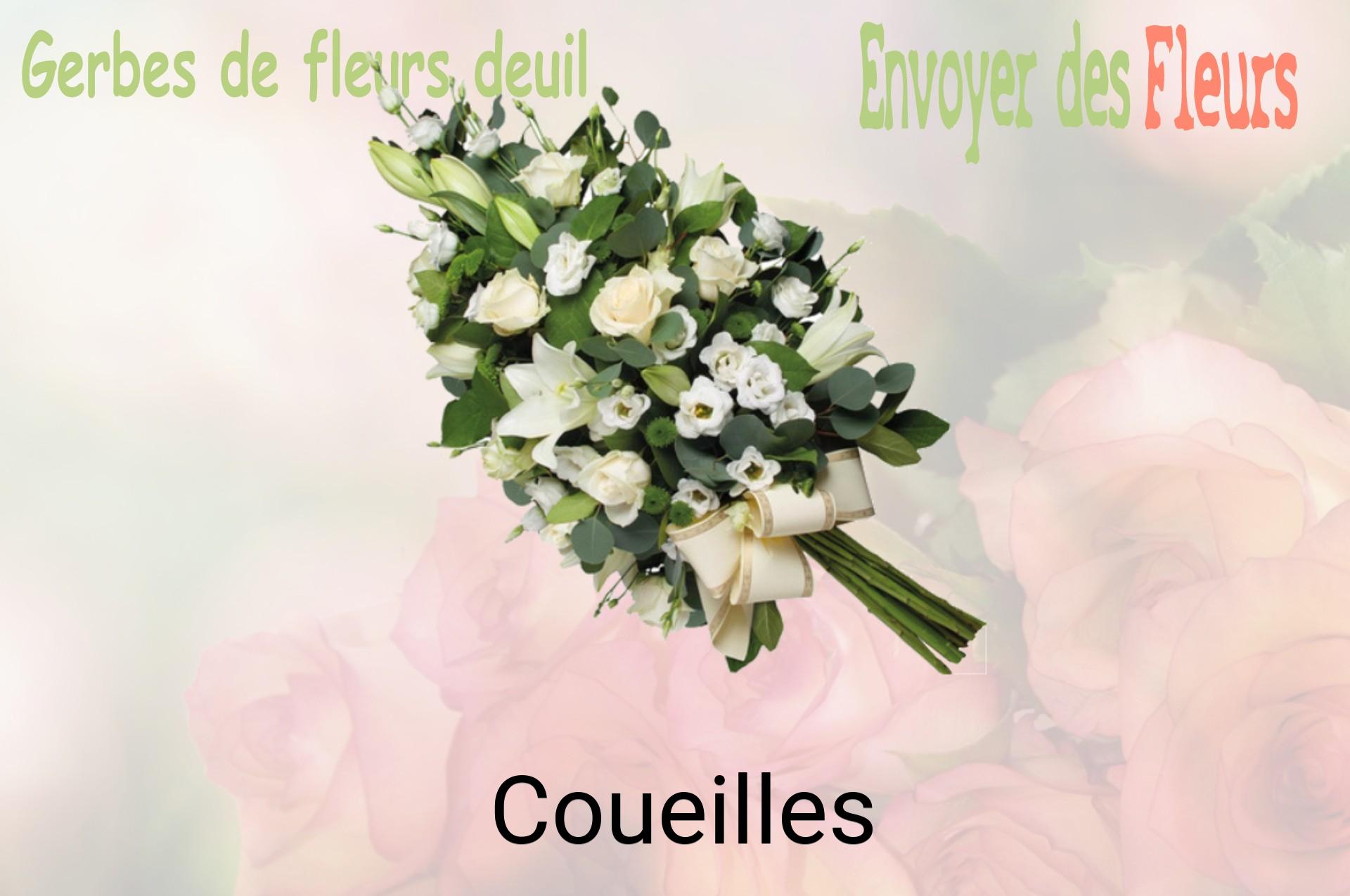 Gerbe de fleurs de deuil livrée à Coueilles